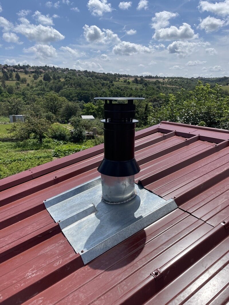 Installation du conduit inox